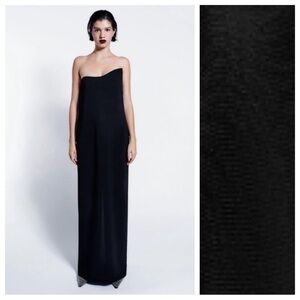 NWT. Zara Limited Edition Black Viscose Blend Long Maxi Strapless Dress. Size M
